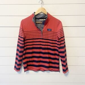 L.L Bean | Women’s Half Button Collar Stripped 100% Cotton Long Sleeve Top Small